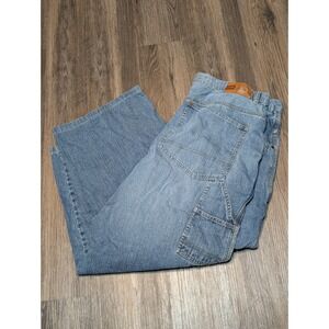 Ecko Unltd Denim Foundry Jeans Mens 38x32(24) Baggy Carpenter Light Wash READ